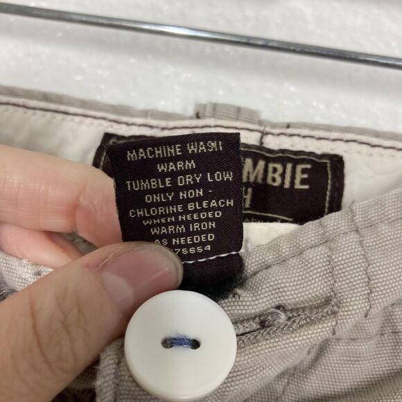 Abercrombie & Fitch Vintage Fatigues Cargo Shorts Mens 34 Beige Cotton Relaxed - Picture 16 of 16